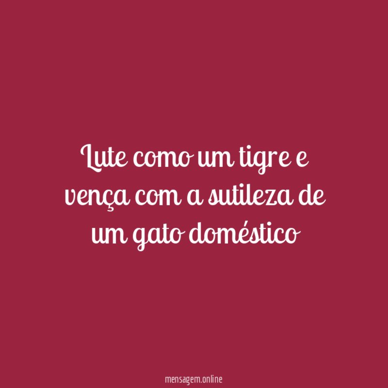 Lute como um tigre e vença com a