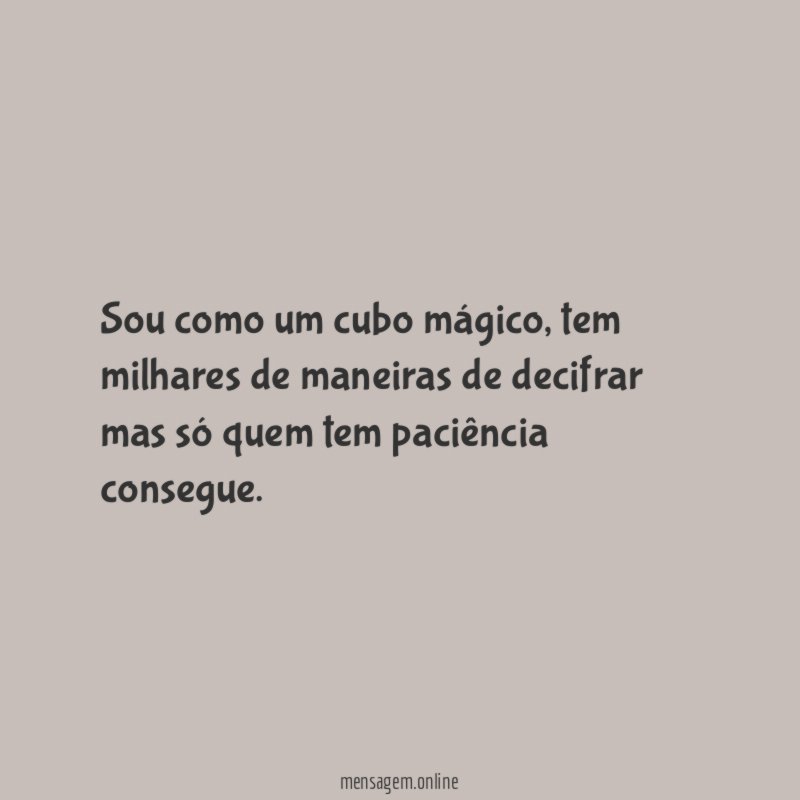 Sou como um cubo mágico