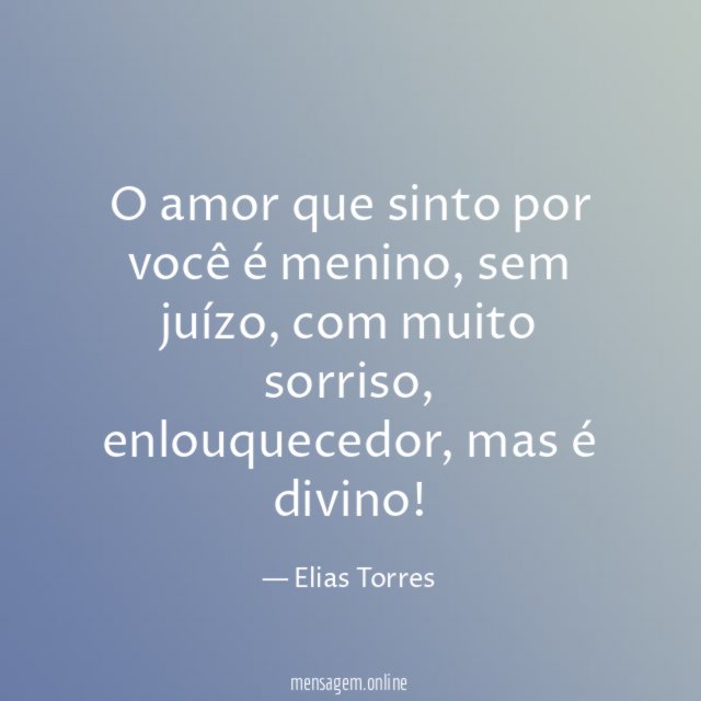 O amor que sinto por você é menino