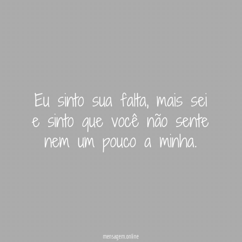 Eu sinto sua falta
