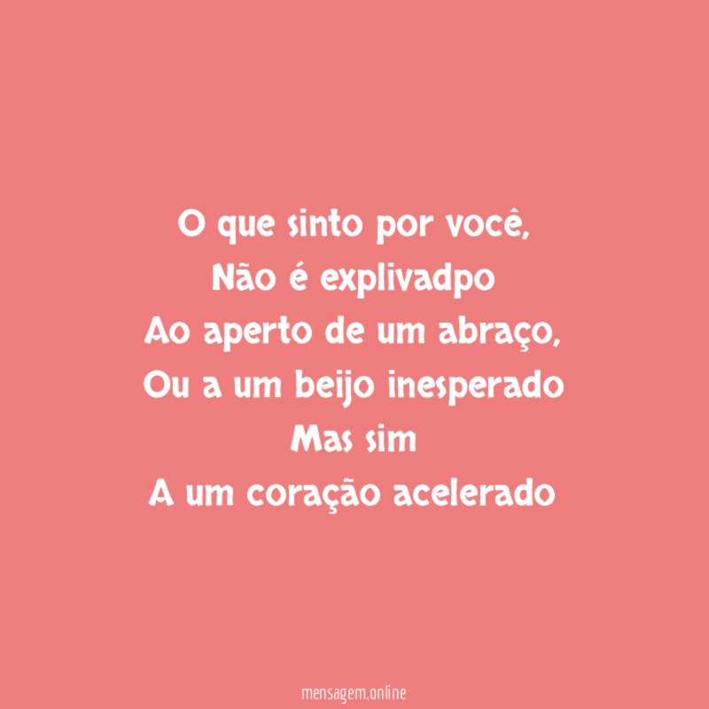 O que sinto por você