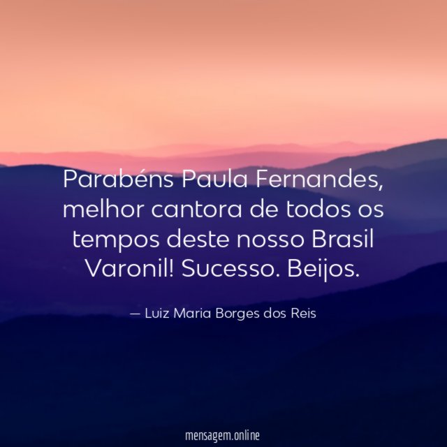 Parabéns Paula Fernandes