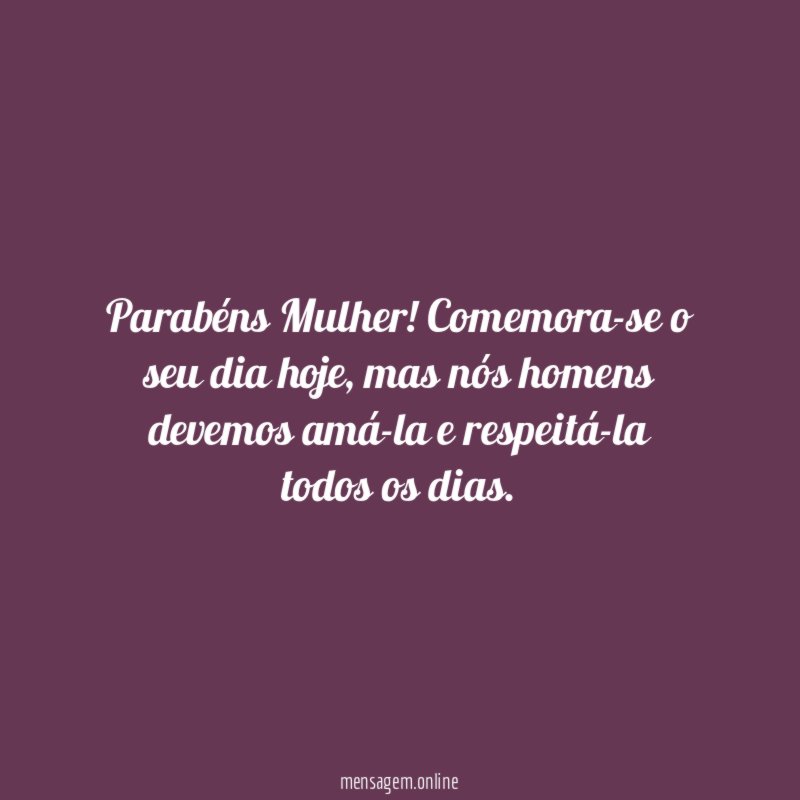 Parabéns Mulher