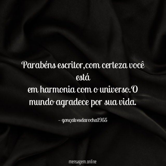 Parabéns escritor