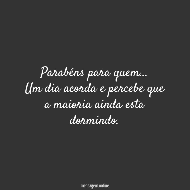 Parabéns para quem