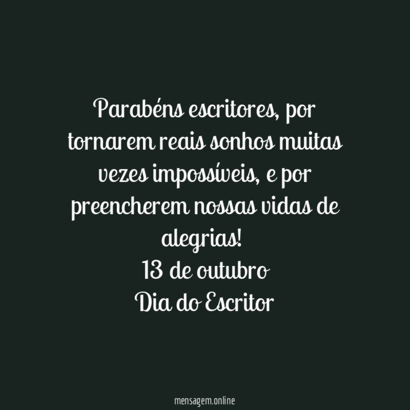 Parabéns escritores