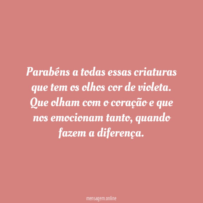 Parabéns a todas essas criaturas que tem os
