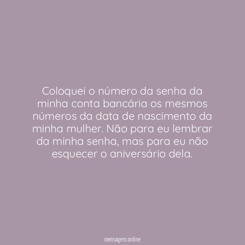 Coloquei o número da senha da minha conta