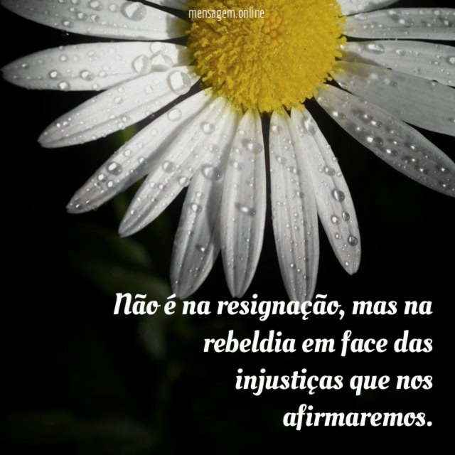 Não é na resignação
