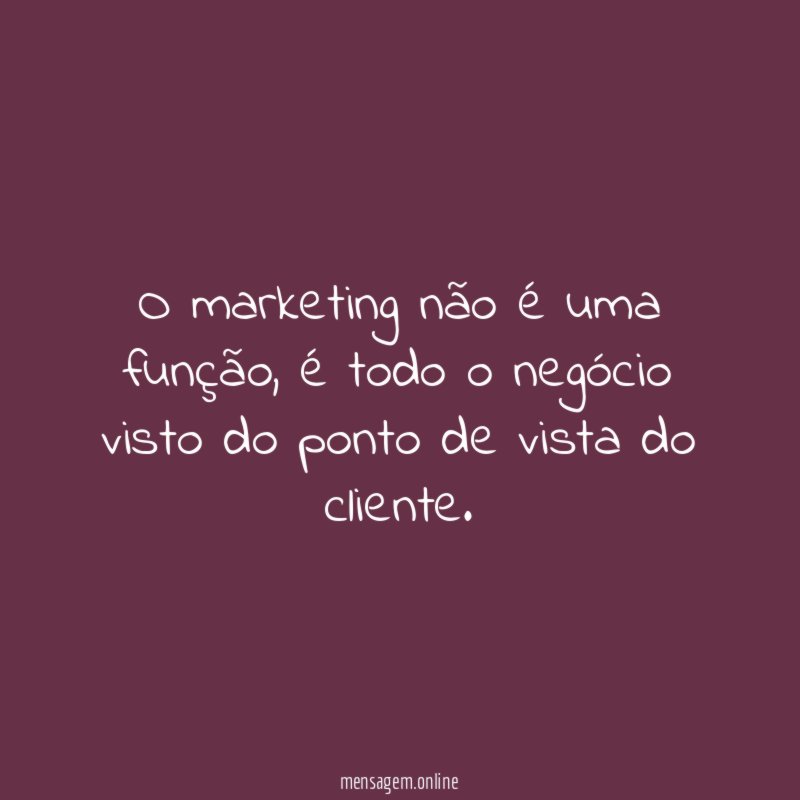 O marketing não é uma função