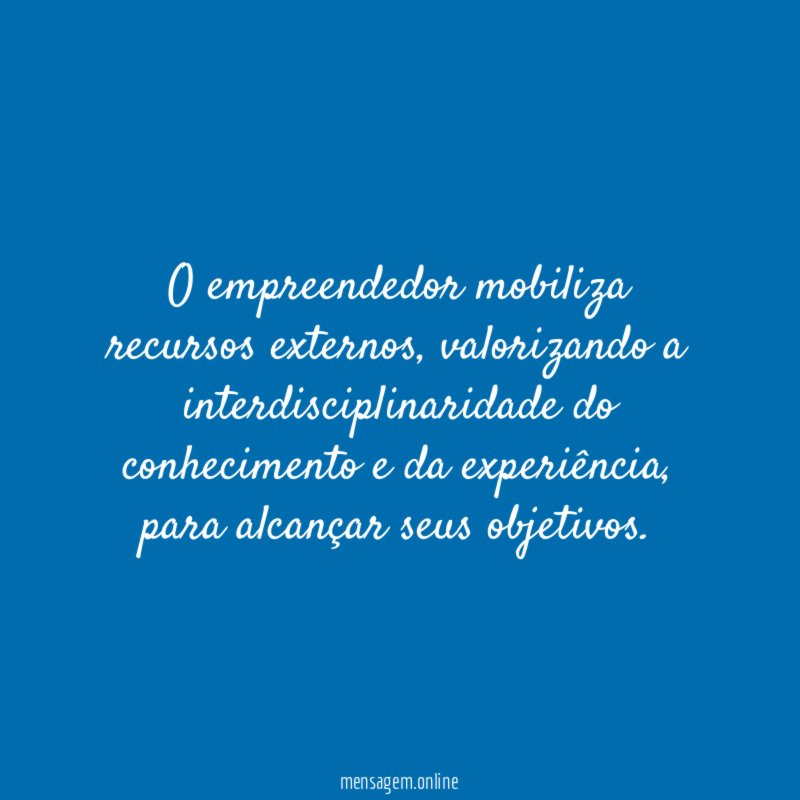 O empreendedor mobiliza recursos externos