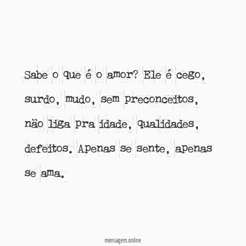 Sabe o que é o amor