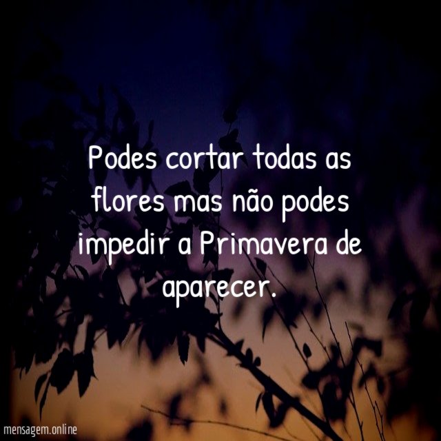 Podes cortar todas as flores mas não podes