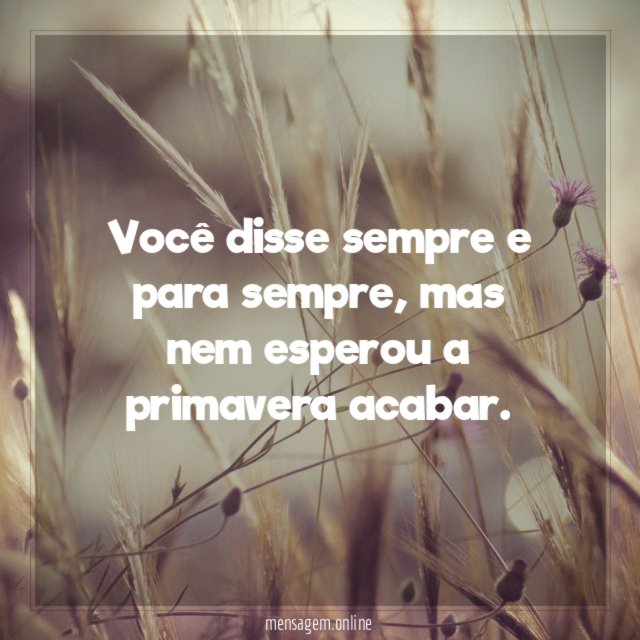 Você disse sempre e para sempre