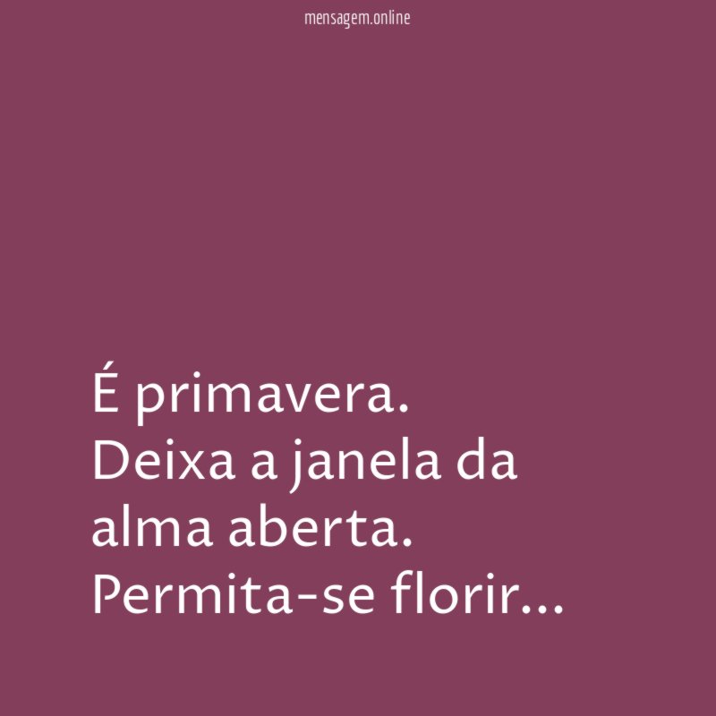 É primavera