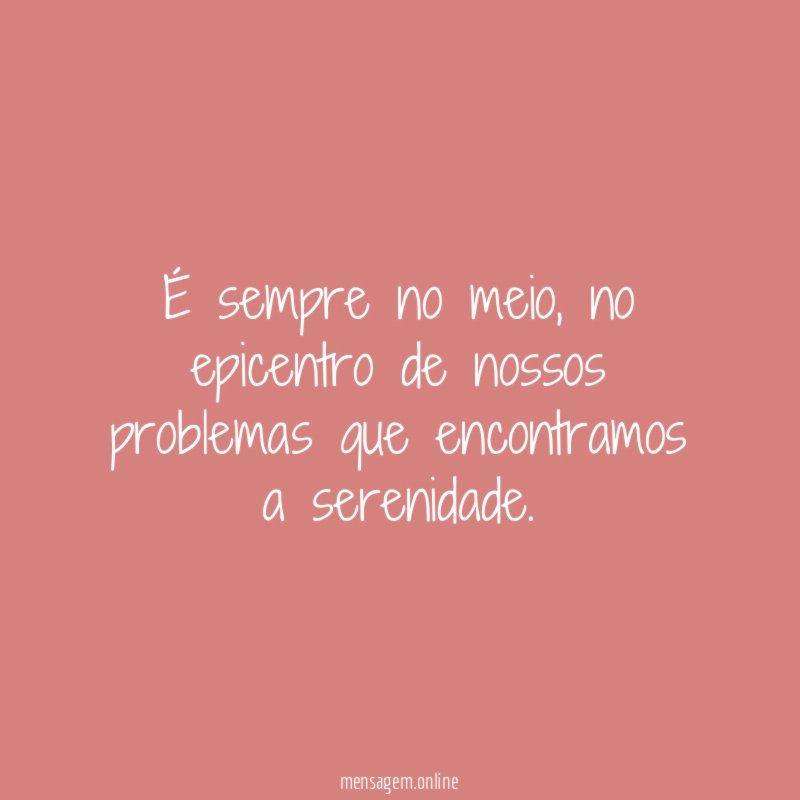 É sempre no meio