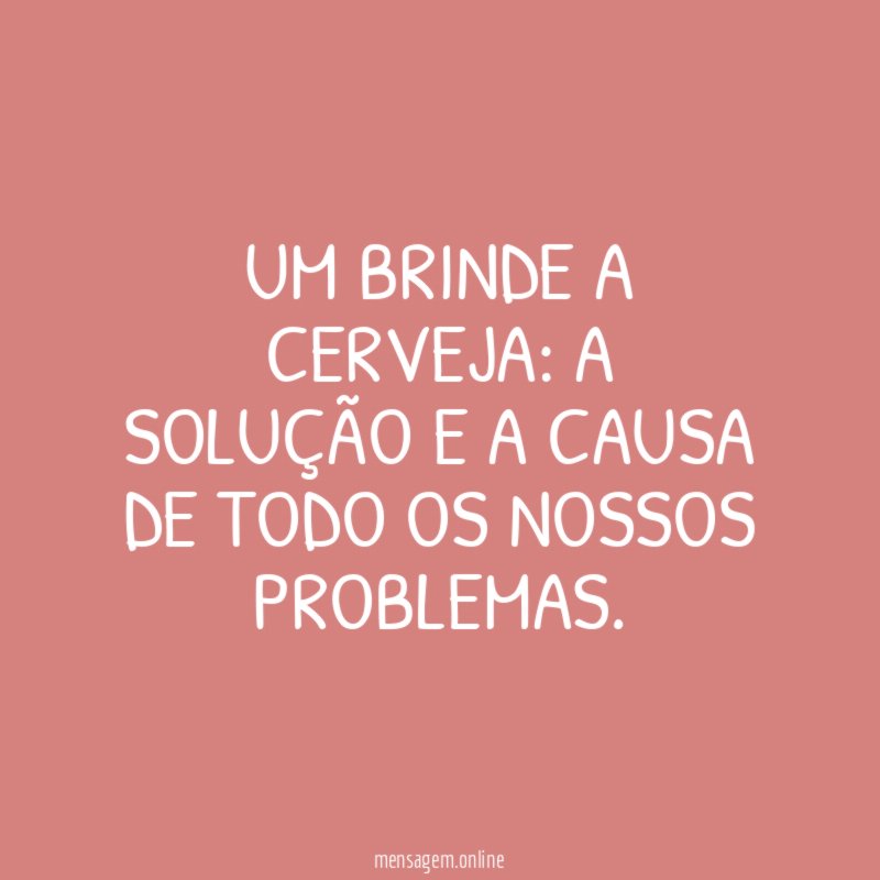 Um brinde a cerveja