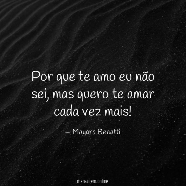 Por que te amo eu não sei
