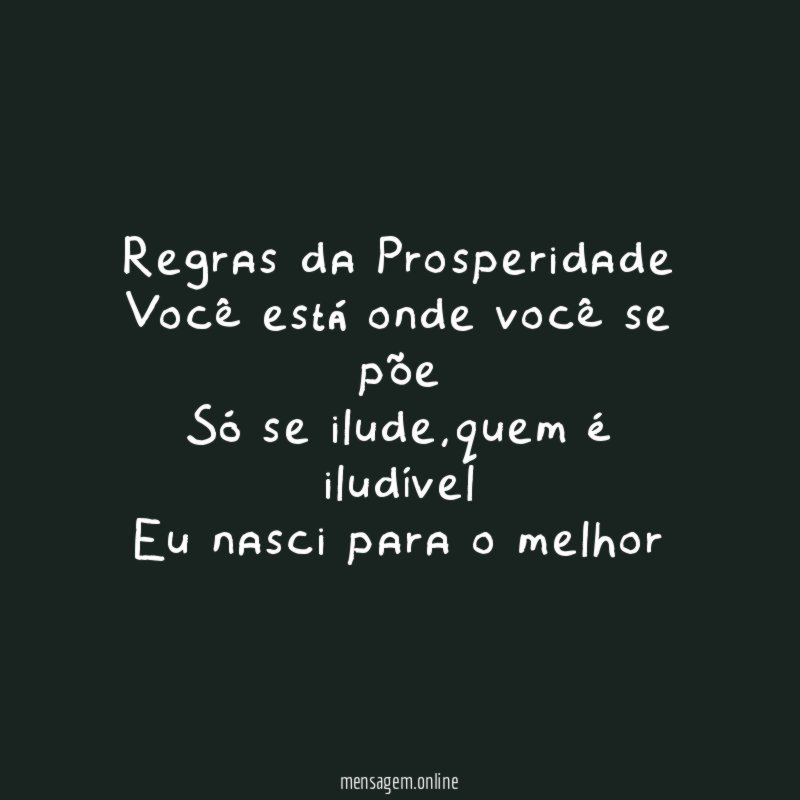 Regras da Prosperidade
