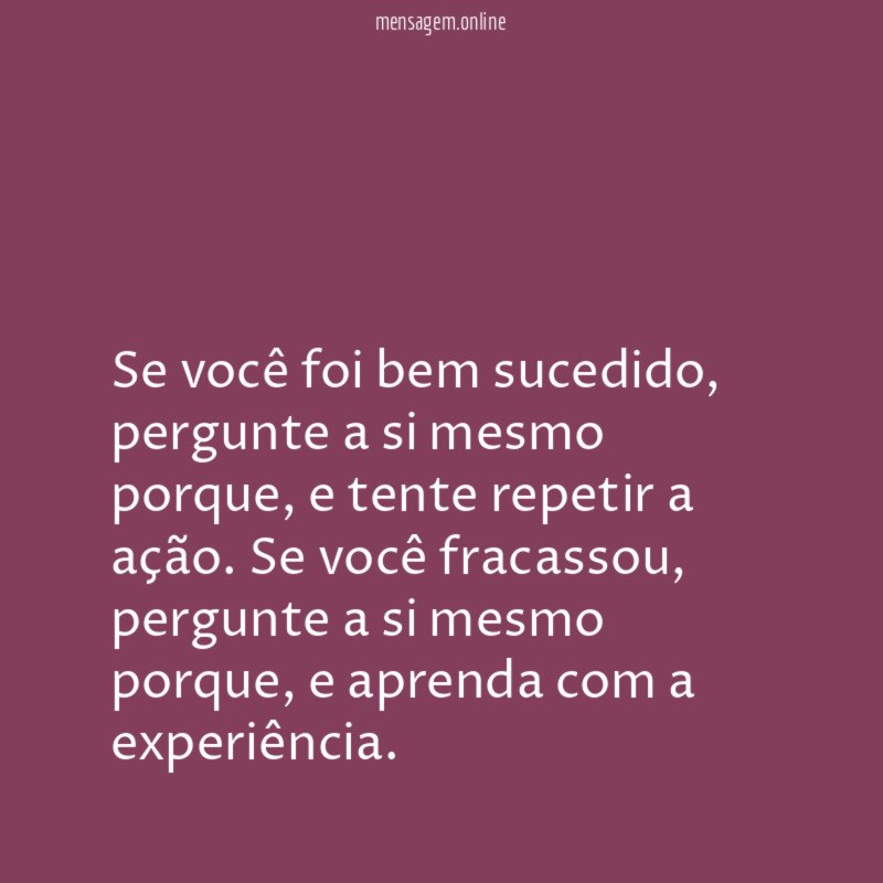 Se você foi bem sucedido