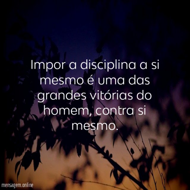 Impor a disciplina a si mesmo é uma