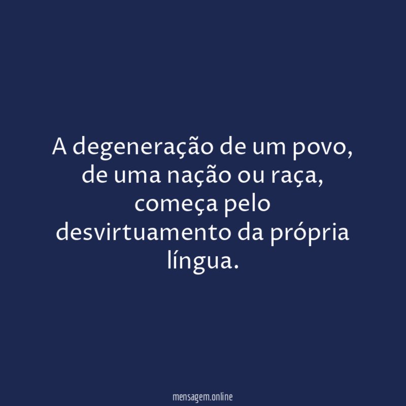 A degeneração de um povo