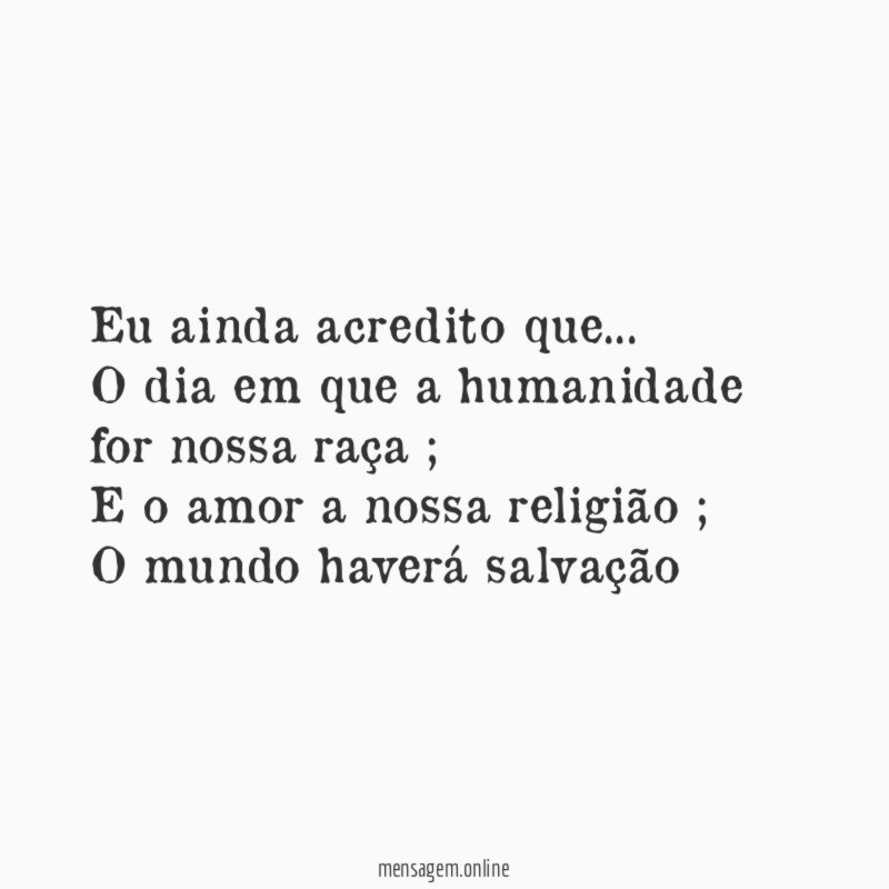 Eu ainda acredito que