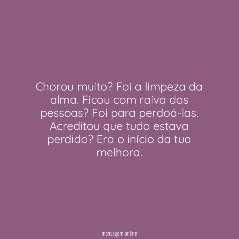 Chorou muito