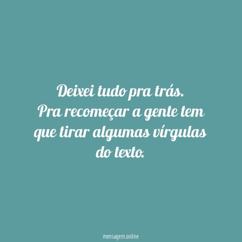 Deixei tudo pra trás