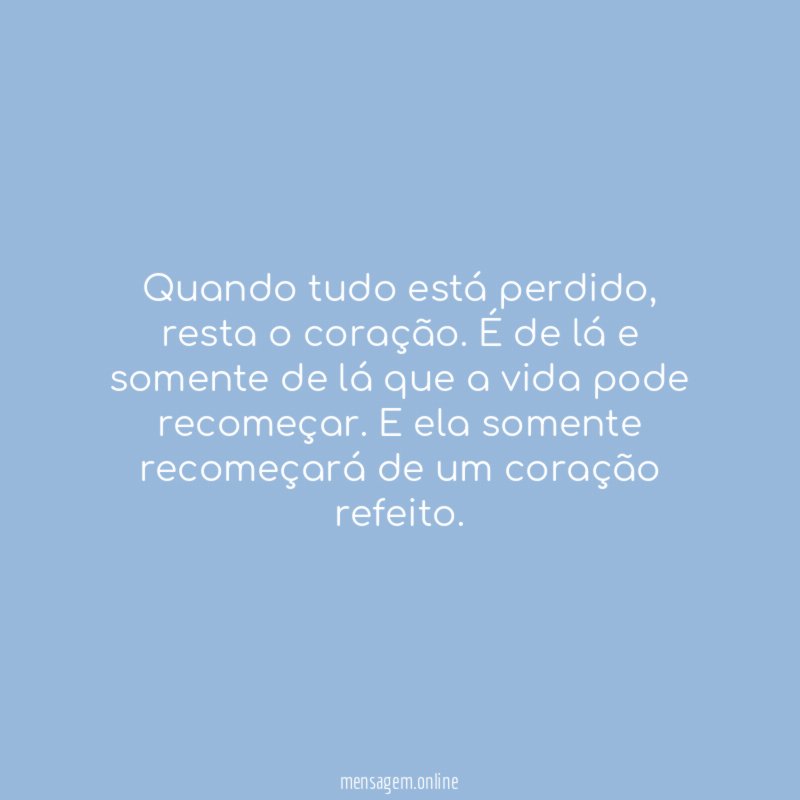 Quando tudo está perdido