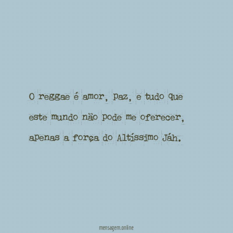 O reggae é amor