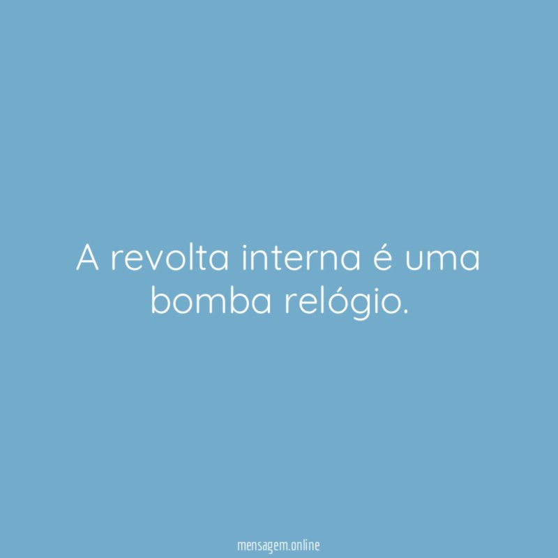 A revolta interna é uma bomba relógio