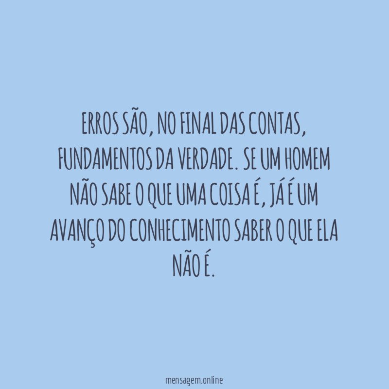 Erros são