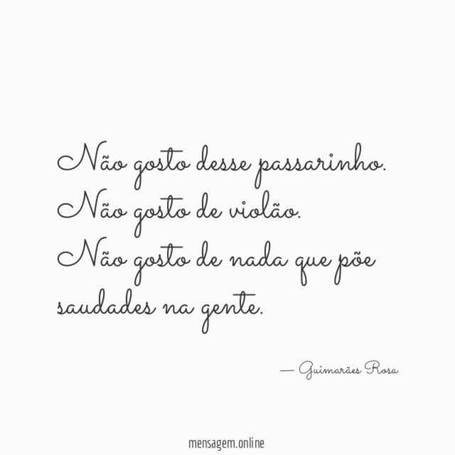 Não gosto desse passarinho