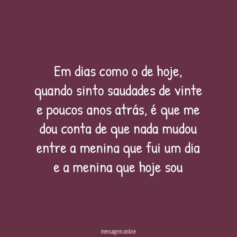 Em dias como o de hoje