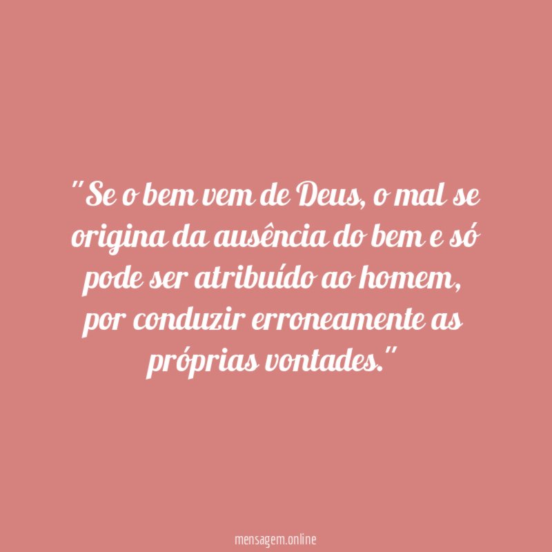 'Se o bem vem de Deus