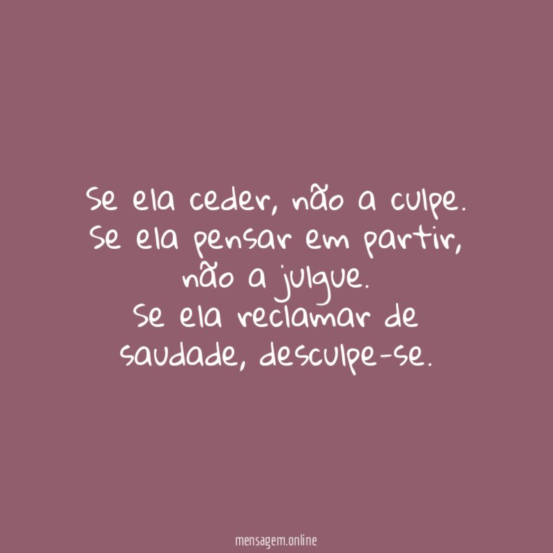 Se ela ceder
