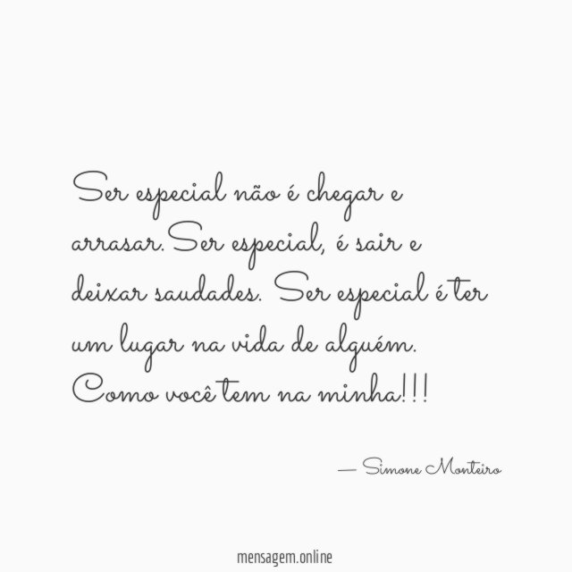 Ser especial não é chegar e arrasar