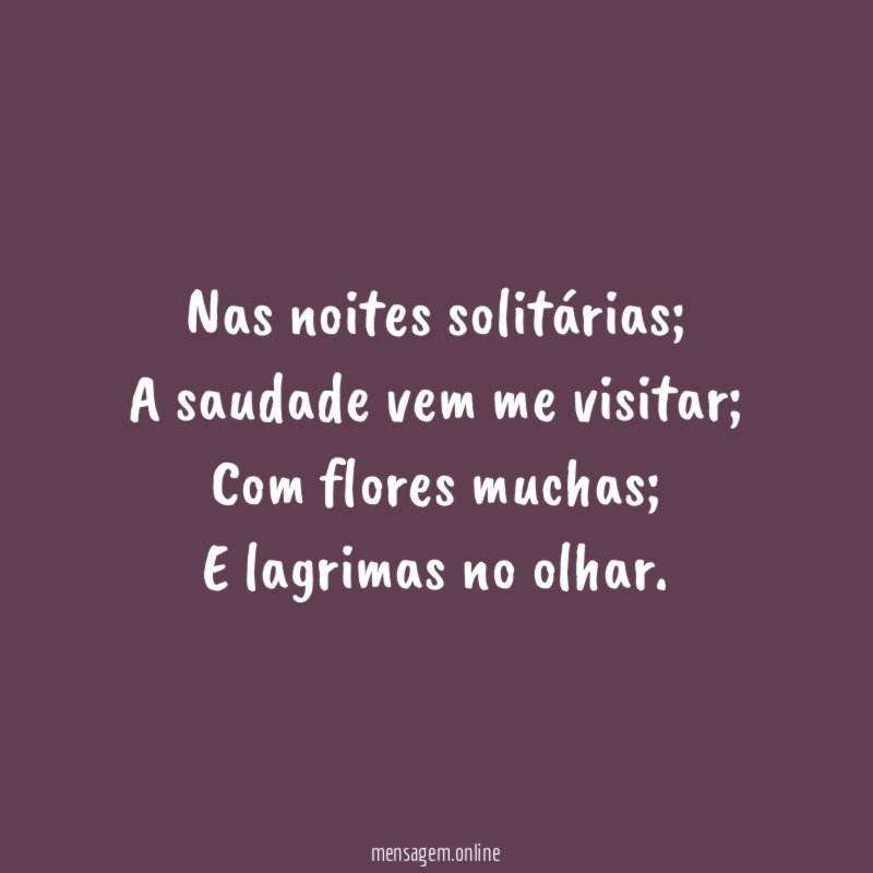 Nas noites solitárias