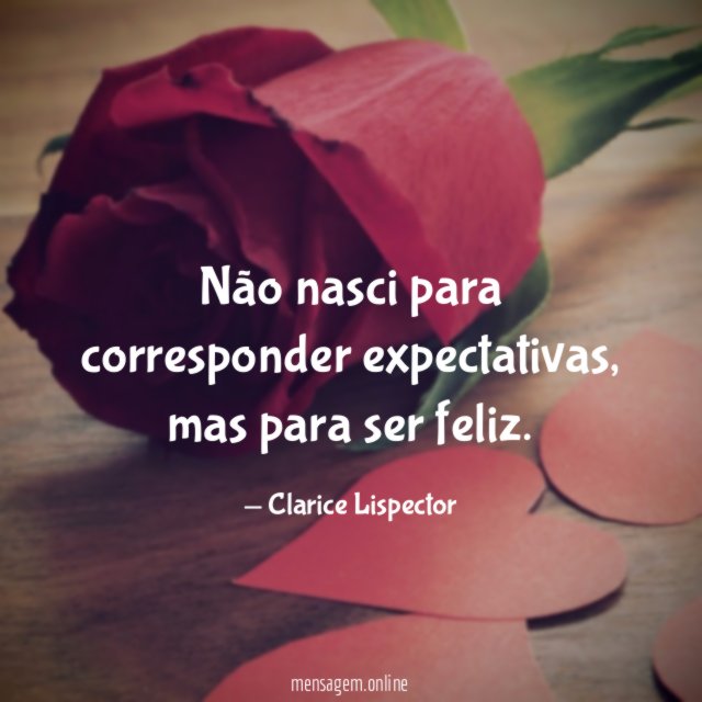 Não nasci para corresponder expectativas