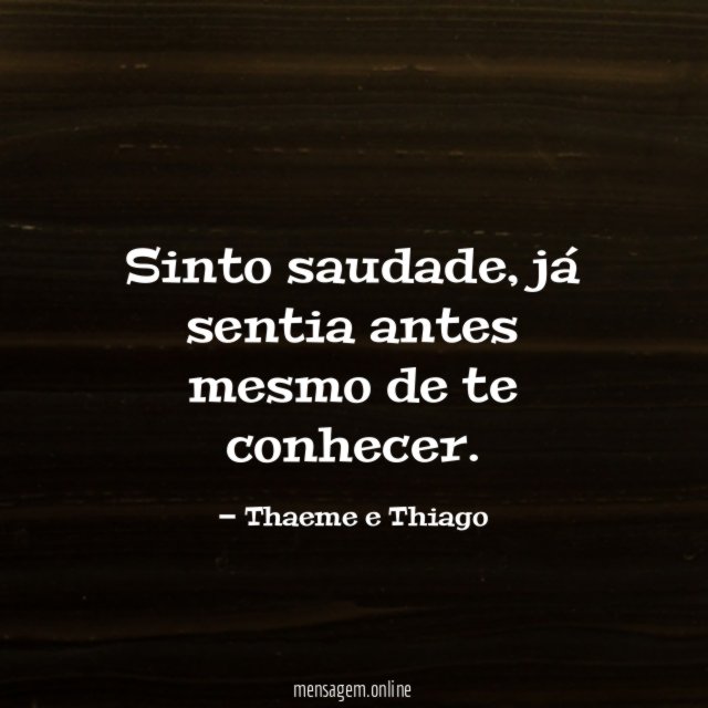 Sinto saudade