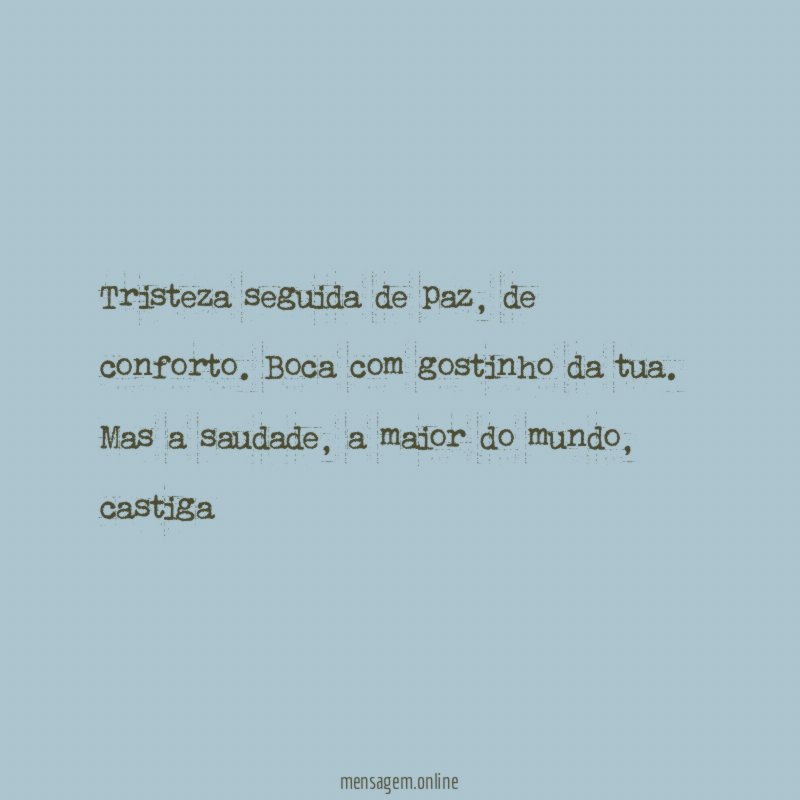 Tristeza seguida de paz