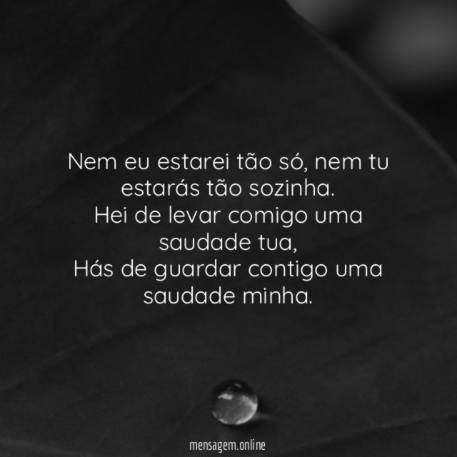 Nem eu estarei tão só