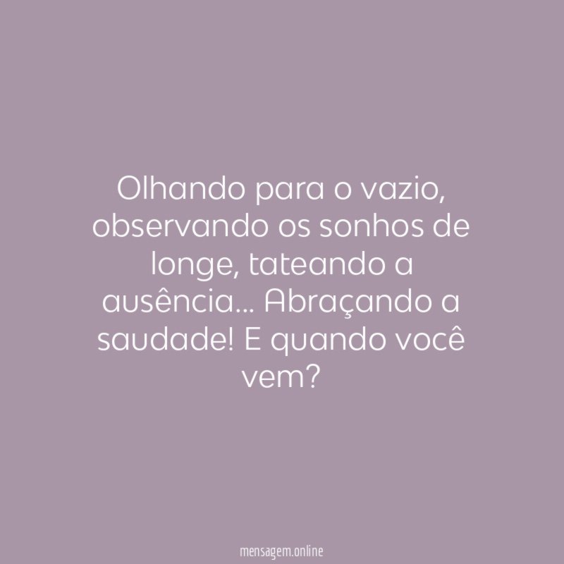 Olhando para o vazio