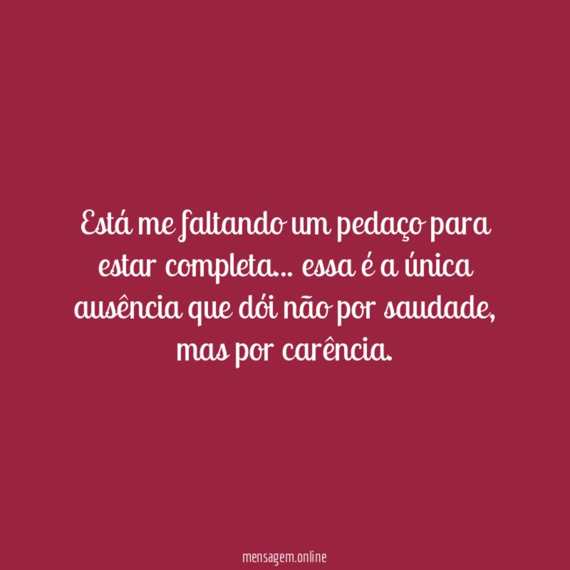 Está me faltando um pedaço para estar completa