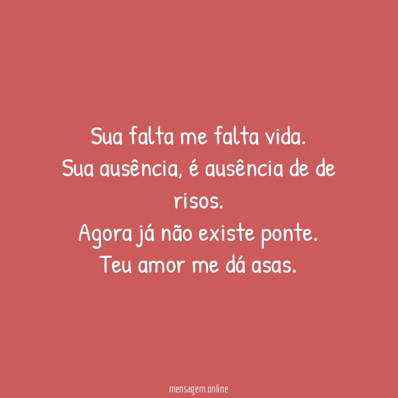Sua falta me falta vida