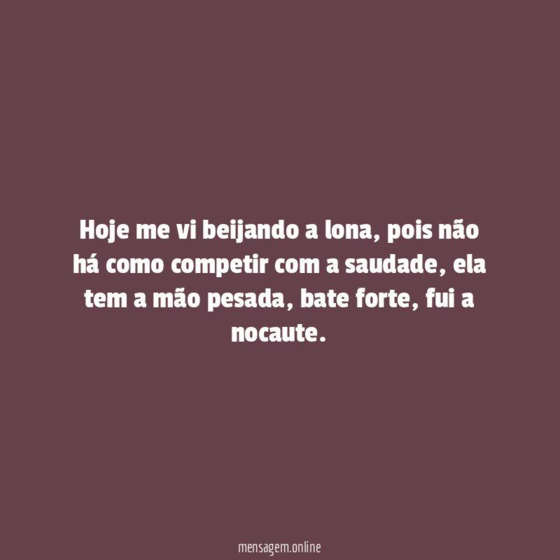Hoje me vi beijando a lona