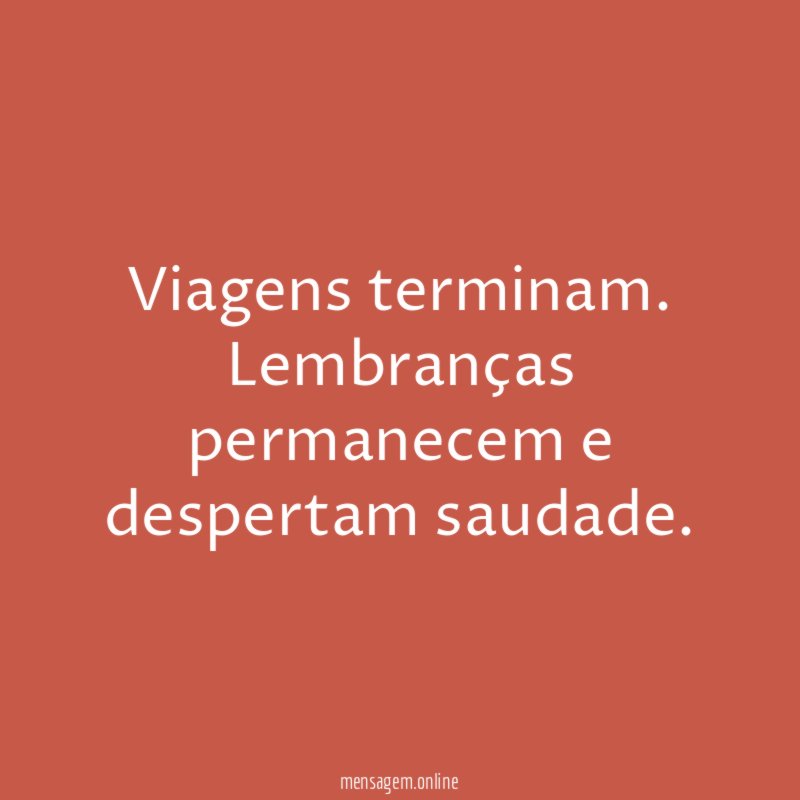 Viagens terminam