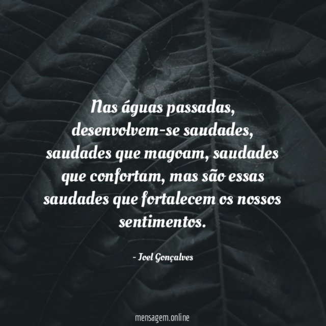 Nas águas passadas