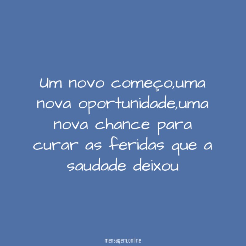 Um novo começo